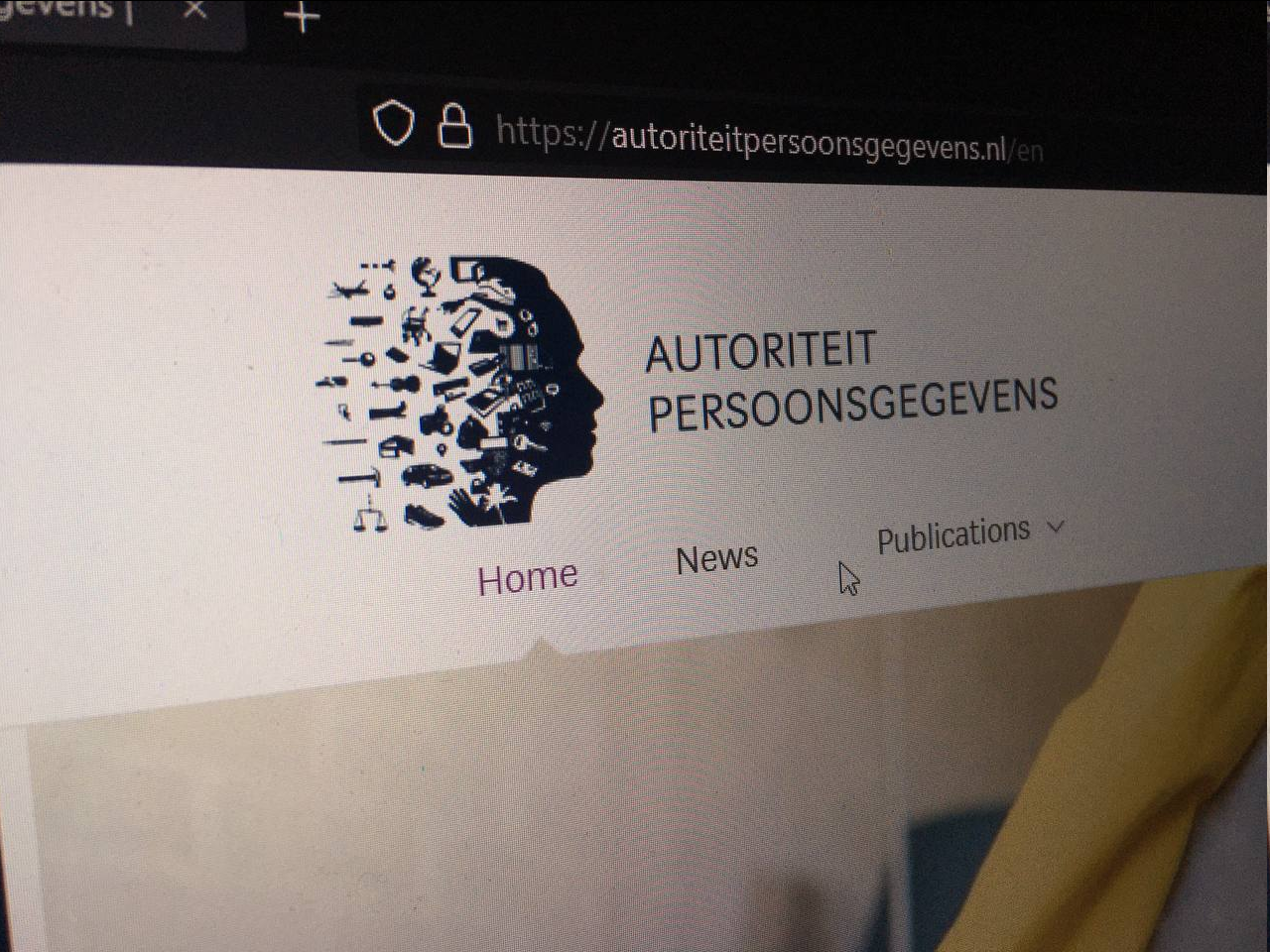 Página inicial da Autoridade Holandesa de Proteção de Dados (Autoriteit Persoonsgegevens). Foto: The Hack.